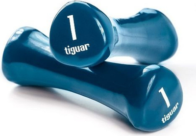 Peshë dore Tiguar TI HW0010, set 2 x 1 kg, vinyl, blu