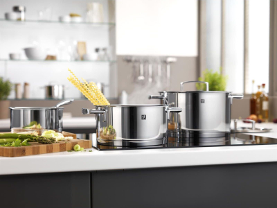 Сет лонци Zwilling Universal 5, нерѓосувачки челик, компатибилен со индукција, сребрена боја