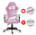 Karrige gaming Huzaro Force 4.4 Pink Mesh, ergonomike, mban deri 130 kg, rozë me të bardhë