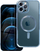 Mbrojtëse telefoni Electro Mag për iPhone 12 Pro Max, silikoni, MagSafe, e tejdukshme blu