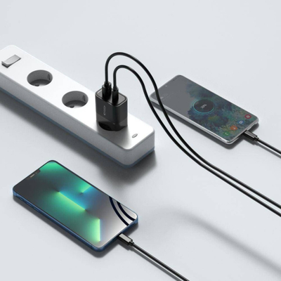 Karikues muri Tech-Protect C30W, 2 porta, PD 30W QC 3.0, i bardhë