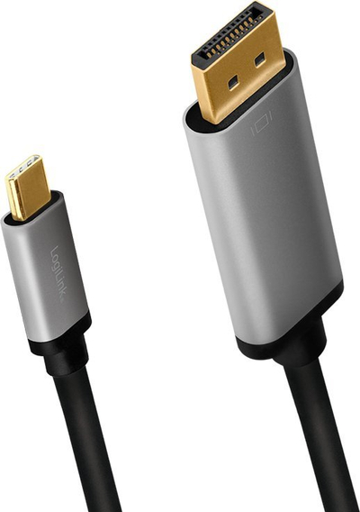 Kabëll adapter LogiLink CUA0100, USB C në DisplayPort, 1.8 m, i zi