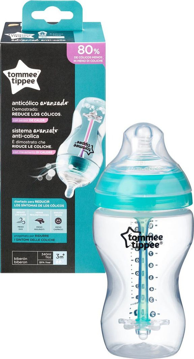 Shishe foshnjesh Tommee Tippee Advanced Anti-Colic, 340 ml, e kaltër