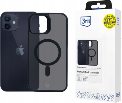 Çantë telefoni 3MK MagCase për iPhone 12 / 12 Pro, 6.1\", MagSafe, gri “smoke”