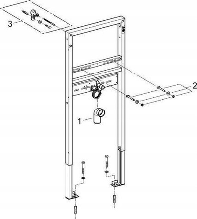 Kornizë montimi për lavaman Grohe Rapid SL 38557001, lartësi 1.13 m, çelik, krom