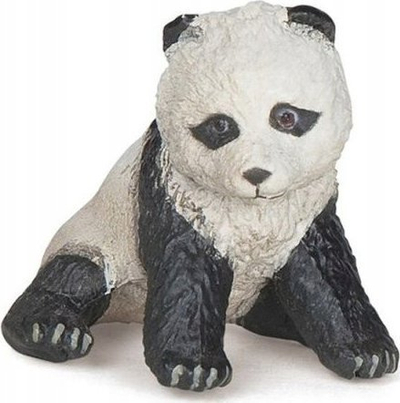 Figurë lodër PAPO Wild Animal Kingdom Sitting Baby Panda, plastike, për fëmijë 3+, bardh e zi