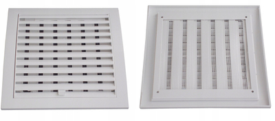 Grilë ventilimi murale N12R, plastike, 190x190 mm, e bardhë