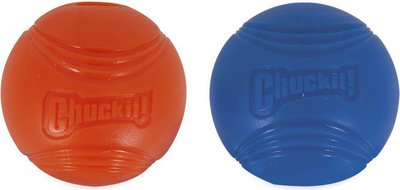 Lodër për qentë Chuckit Strato Ball Medium, set me 2 copë, prej gome natyrale, portokalli