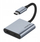 Adapter USB XREAL Games 56775-0, USB-C në USB-C x2, 4K 60Hz 100W, argjend