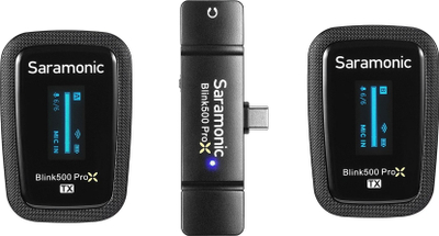 Sistem mikrofoni wireless Saramonic Blink500 Pro XB6 2023, 2 transmëtues, USB-C, i zi