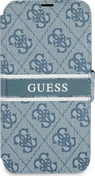 Këllëf libri Guess GUBKP13S4GDBL për iPhone 13 mini 5.4", 4G Stripe, blu