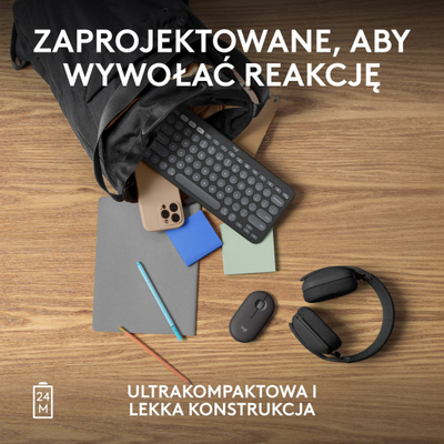Maus Logitech Pebble 2 M350s (910-007015), Bluetooth, kompakt, i zi/grafit, rozë, i bardhë