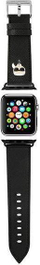 Ременче Karl Lagerfeld Ikonik Saffiano за Apple Watch 38/40/41mm, еколошка кожа, црно