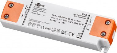 Transformator LED Goobay, 24V DC, 30W, i bardhë