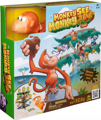 Lojë tavoline Spin Master Monkey See Monkey Poo, aromë banane, për fëmijë 4+, shumëngjyrëshe