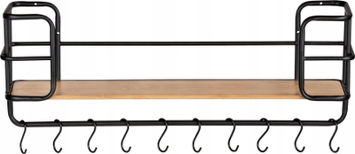 Raft muri WENKO Loft, 79x19.5x28 cm, bambus edhe metal, i zi