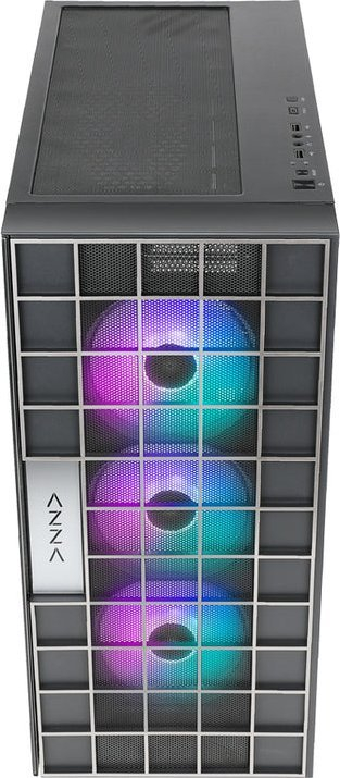 Kuti PC AZZA NEO 500, ATX Mid Tower, xham i fortë, 4x 120mm ARGB, e zezë me argjend
