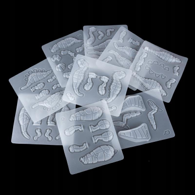 Set forma plastike 3D Dinosaur World, 9 copa, transparente