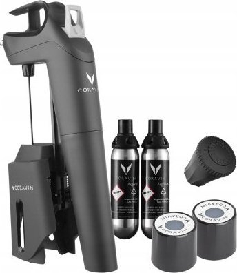 Sistem ruajtjeje vere Coravin Timeless Three+, me kapsula argoni, i zi