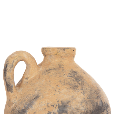Vazo dekorative HomeMarkt Vermo HM4394, balte terrakote, 22x17cm, bezhë e vjetër