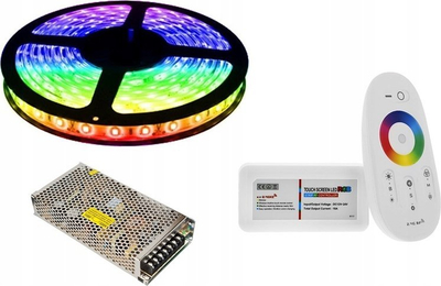 Kontrollues LED RGB RF FUT025, 12–24V, me telekomandë, i bardhë
