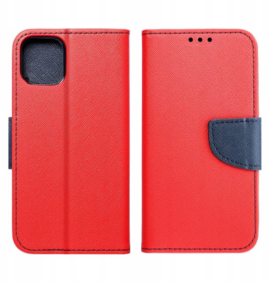Këllëf Fancy Book për Motorola Moto G35 5G, me kapak si libër, i kuq me blu