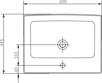 Lавабо Cersanit Crea 60cm, керамика ROCKLITE, бело