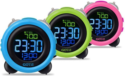 Orë me zile Gotie GBE-300R, ekran LED, me dy alarme, e zezë me blu