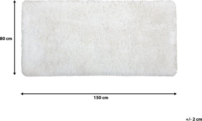 Tapet Beliani Shaggy CIDE, 80x150 cm, pambuk me poliester, i bardhë