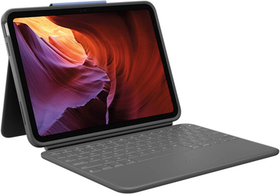 Футрола Logitech Rugged Folio за Apple iPad 2022 (10-та генерација), меѓународеа САД распоред, сива