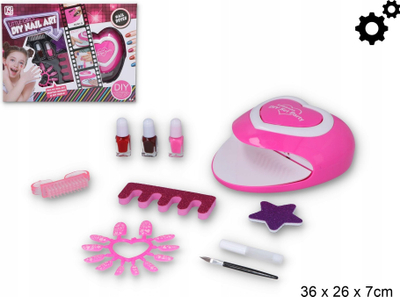 Set manikyr për goca Little Girls DIY Nail Art, me tharëse thonjsh, 3 llakë, rozë