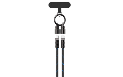 Kabllo karikimi Havit CB6340, USB C në USB C, 1.2m, 60W, zi me blu