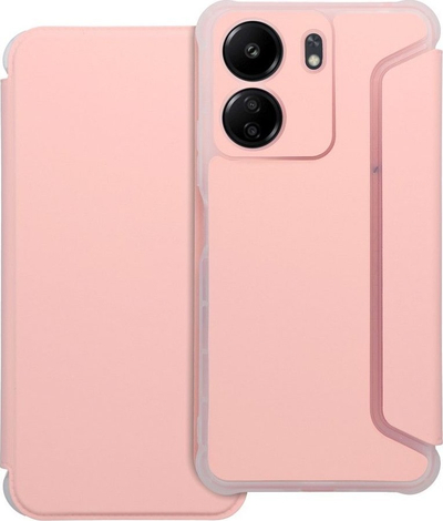Kabullë telefoni Piano Book për Xiaomi Redmi 13C, me kapak si libër, me xhep karte, rozë peach fuzz