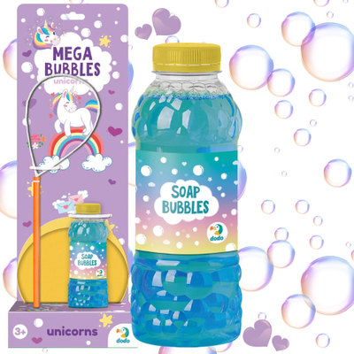 Игра со сапунски меурчиња Додо Мега Сапунски Меурчиња Еднорози, 450 ml, многубојна