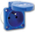 Prizë paneli industriale 16A 2P+E, 230V, IP54, blu