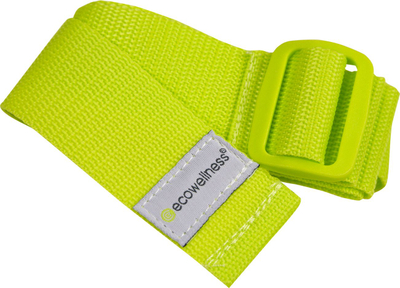 Rrip yoga EcoWellness QB 625, 183cm, me kapëse për rregullim, jeshile e çelët