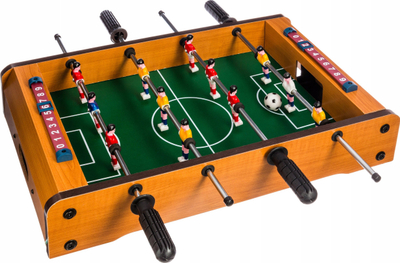 Tavolinë mini futbolli pa markë, 51x31x10 cm, fushë e gjelbër, kornizë imitim druri