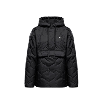 Јакна Nike Sportswear Essentials Quilted Anorak, со капуљача, за жени, црна