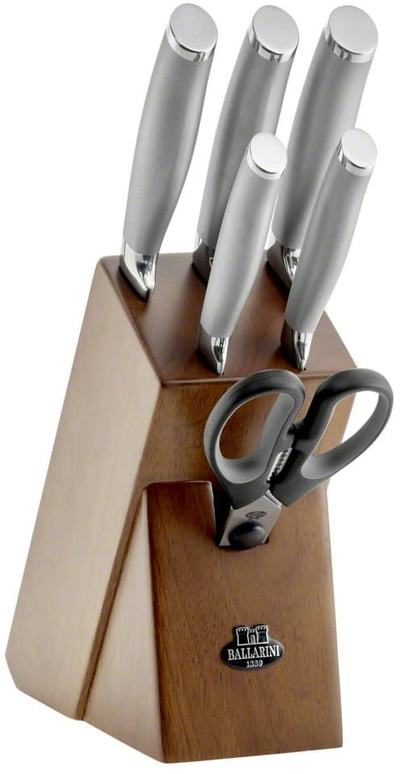 Set thikash Ballarini Tanaro, 7 copë, me bllok druri, inox