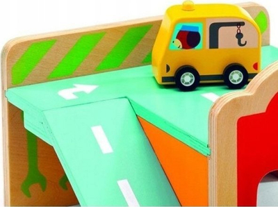 Garazh druri për kalamaj Djeco Mini Garage, set lojrash, i vogël në përmasa, shumëngjyrësh