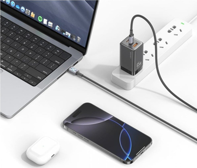 Kабел USB Usams Huan SJ752, USB-C во USB-C, 1.2 m, 60W, сив