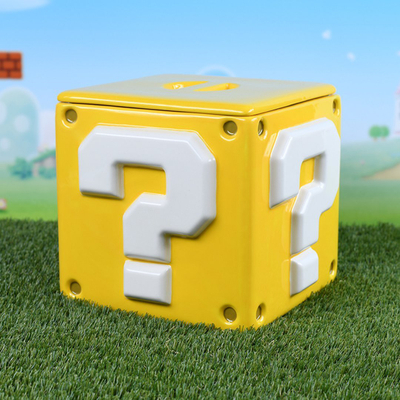 Kavanoz ruajtës Super Mario Question Block, dekor, i verdhë