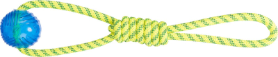 Lodër për qen Trixie Playing Rope me top, 6 cm, 40 cm, verdh e jeshile