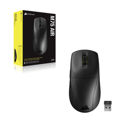 Maus lojrash Corsair M75 Air Wireless, ultra i lehtë, pa tela, i zi