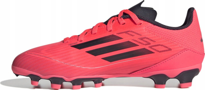 Këpucë futbolli adidas F50 League MG Jr IF1371, për kalamaj, terren i përzier, të kuqe portokalli