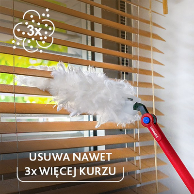 Fshesë pluhuri Vileda Duster, dorezë e gjatë teleskopike, Flex&Catch, e kuqe