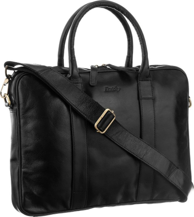 Çantë laptopi Rovicky Classic Briefcase, lëkurë e vërtetë, 15", e zezë