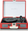 Gramafon portativ Lenco TT-110, Bluetooth, 33 45 78 rpm, i kuq me të bardhë