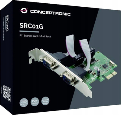 PCI Express картичка Conceptronic, 2 сериски порти, црна