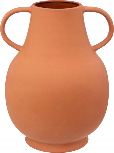 Vazo dekorative terrakote Atmosphera, 33 cm, me doreza, ngjyrë terrakote